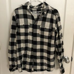 MOSSIMO SUPPLY CO BLACK & WHITE FLANNEL